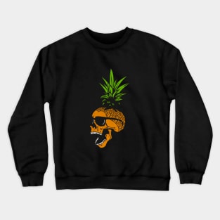 Pineapple, Skull wearing Glasses, Tropical Design Crewneck Sweatshirt